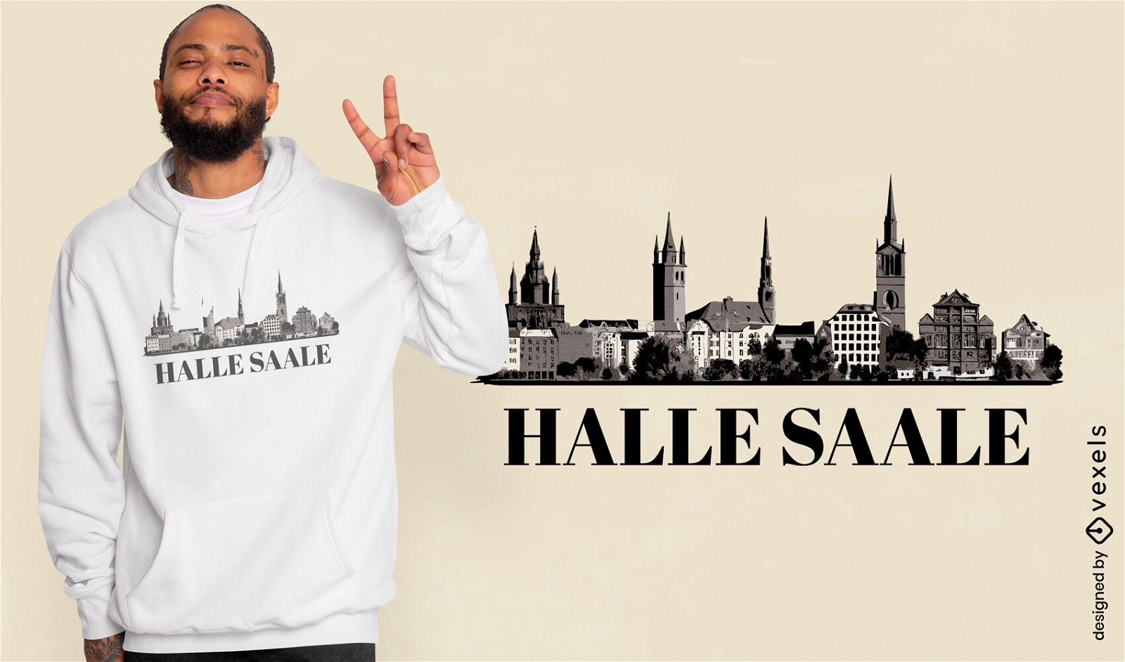 German city skyline t-shirt design