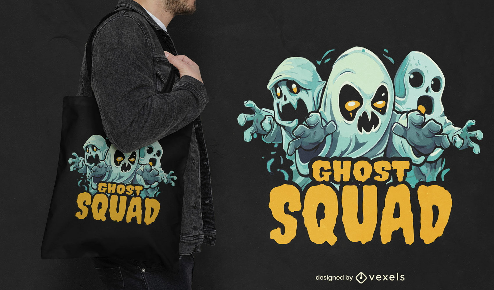 Diseño de bolso tote escuadrón fantasma