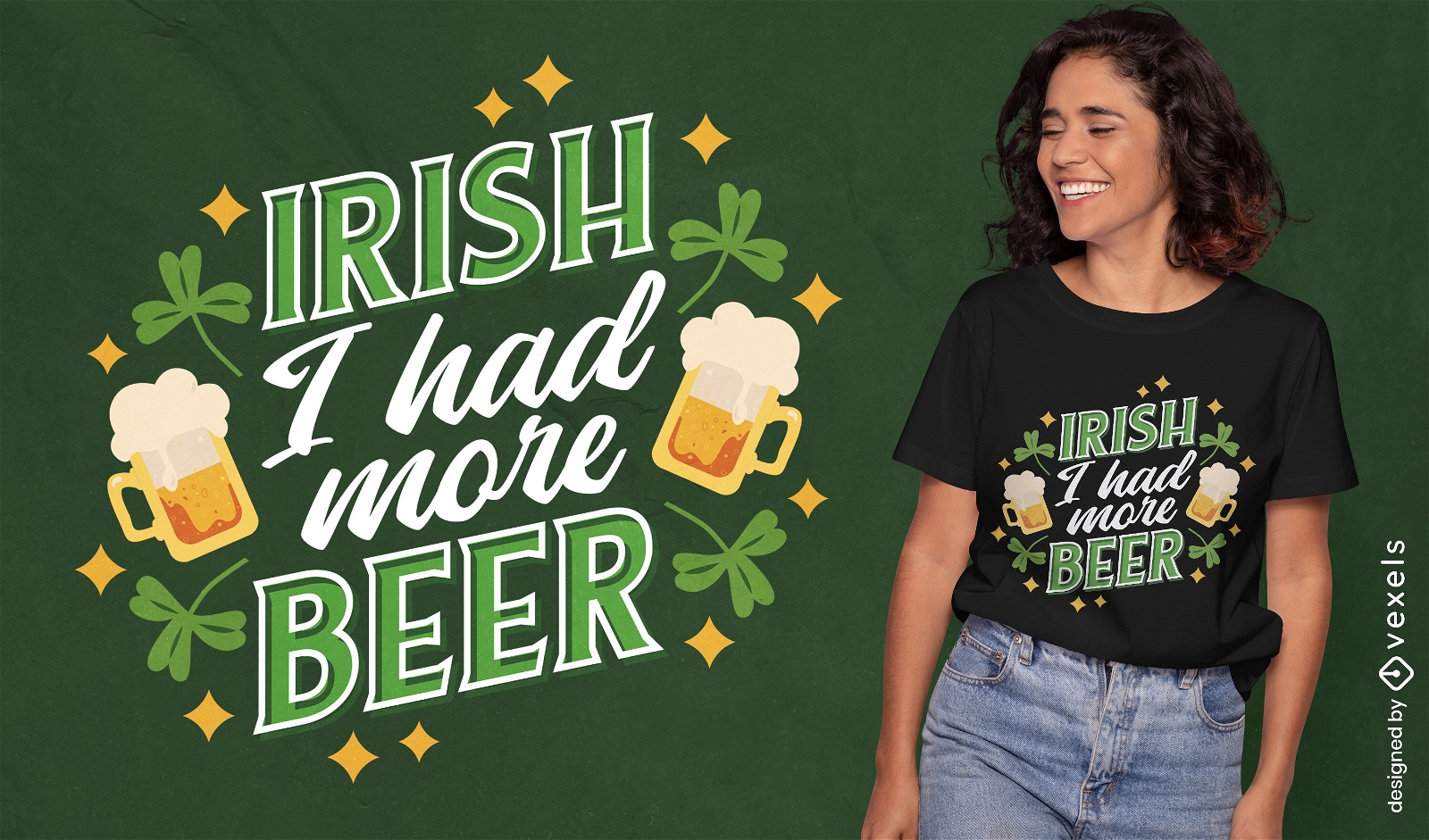 Diseño de camiseta irlandesa de cerveza de san patricio