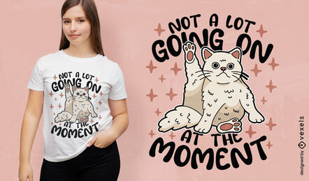 Design de camiseta de alongamento de gato branco
