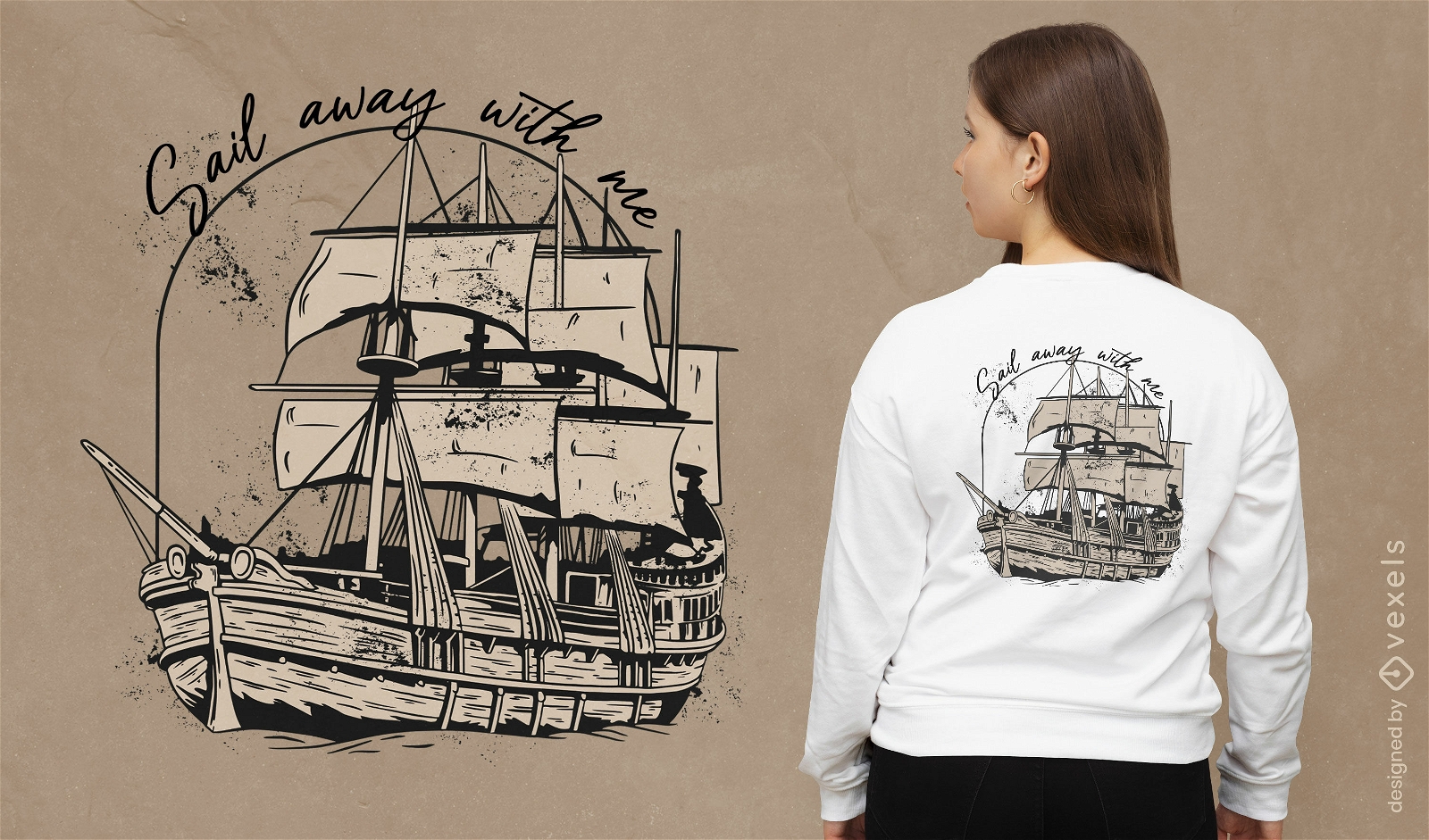 Sail away with me t-shirt design