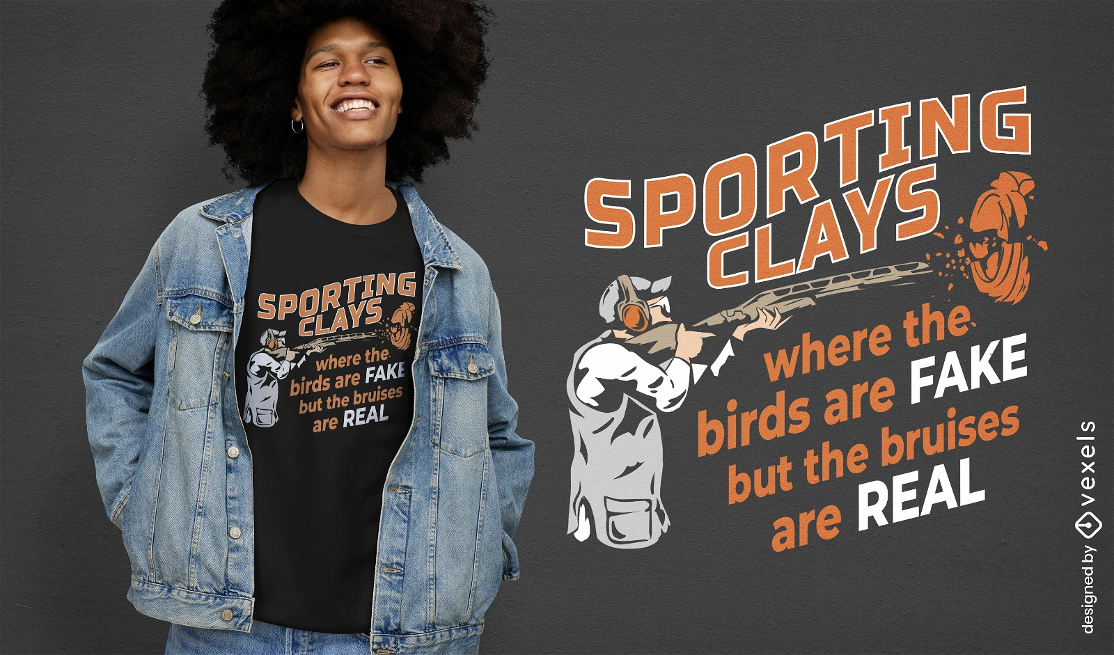 Shooting clay frisbee t-shirt design