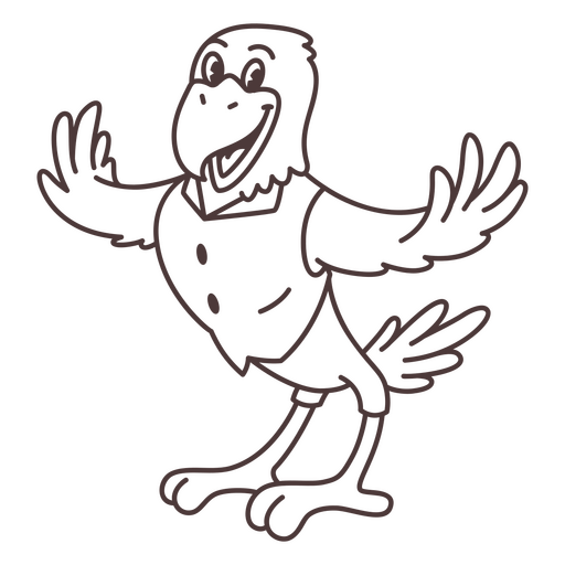 Schwarz-weiße Zeichnung eines Adlers PNG-Design