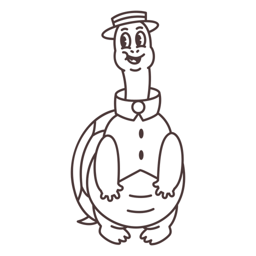 Turtle wearing a top hat PNG Design