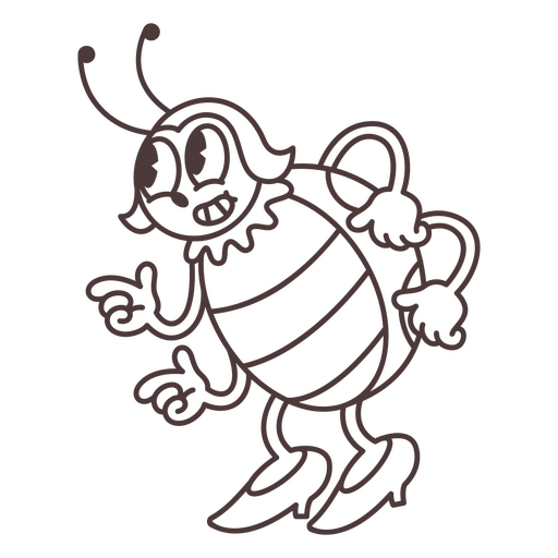 Black and white drawing of a beetle PNG Design