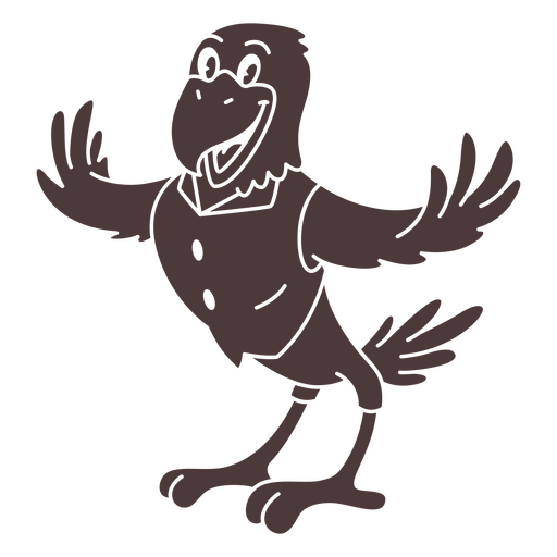 Cartoon eagle with his arms outstretched PNG Design