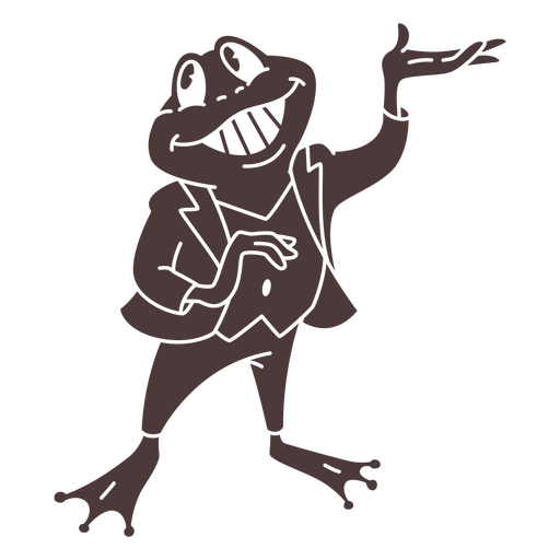 Caricatura de una rana con traje Diseño PNG