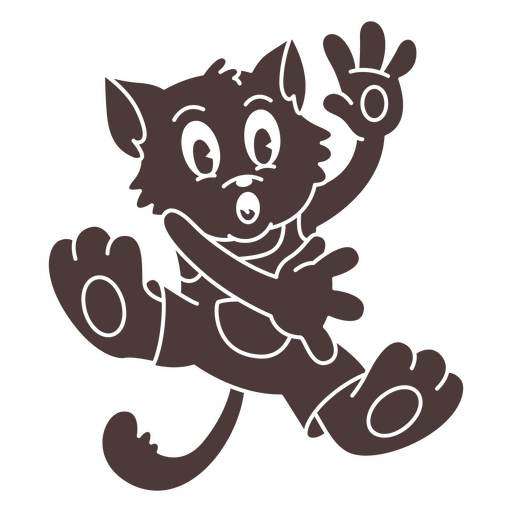 Cartoon cat jumping cut out PNG Design