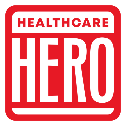 Healthcare hero red badge PNG Design