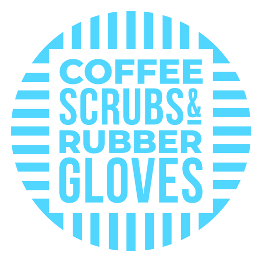 Batas de café y guantes de goma. Diseño PNG