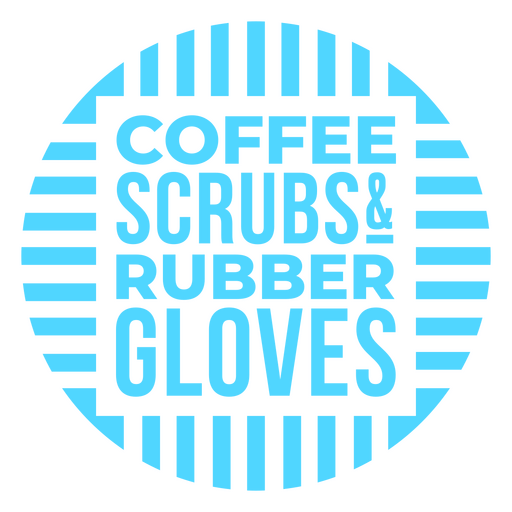 Coffee scrubs & rubber gloves PNG Design