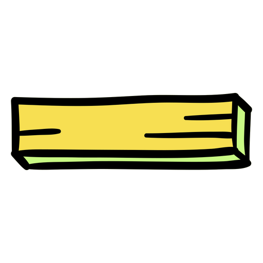Playful cartoon-style wooden plank illustration PNG Design