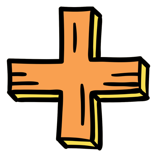 Ilustração estilizada de cruz de desenho animado Desenho PNG
