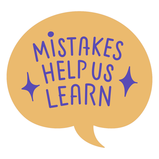 Bolha de fala com palavras que os erros nos ajudam a aprender Desenho PNG