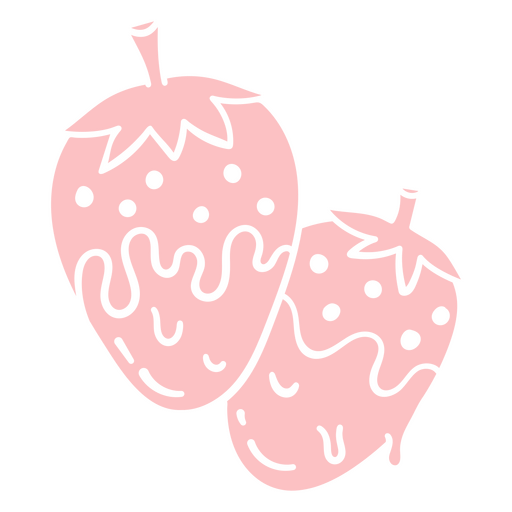 Two light pink strawberries PNG Design