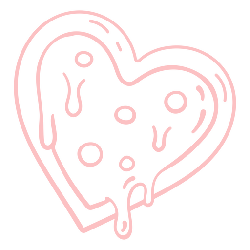 Pink heart shaped pizza PNG Design