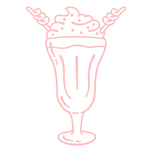 Illustration of a milkshake in a glass PNG Design