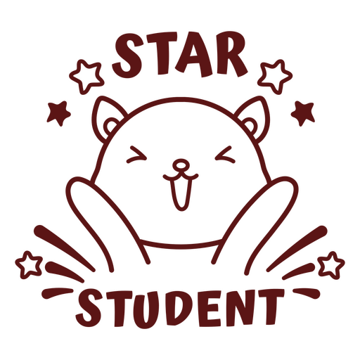 Star student sticker PNG Design