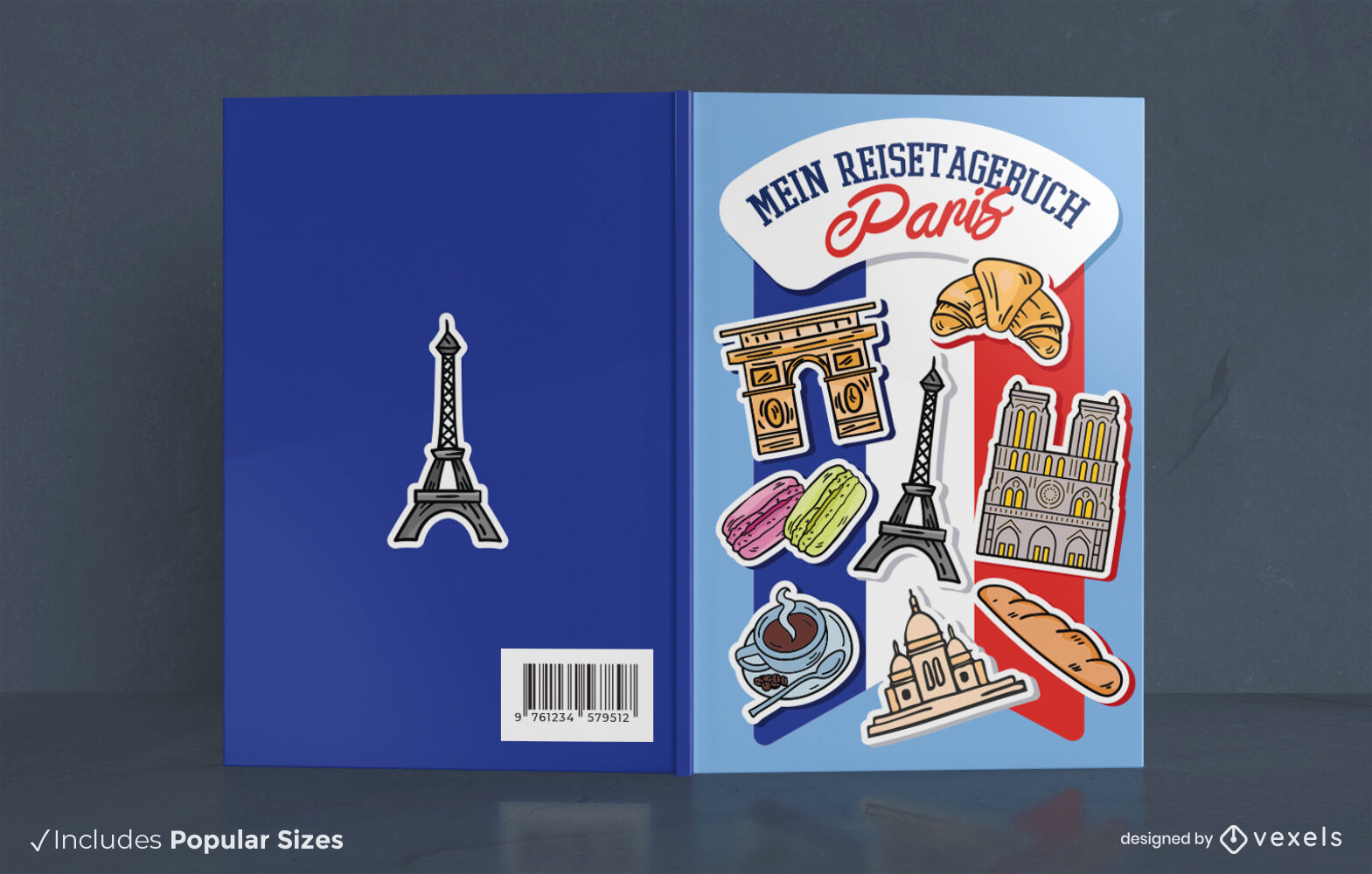 Diseño de portada de libro de elementos de paris francia