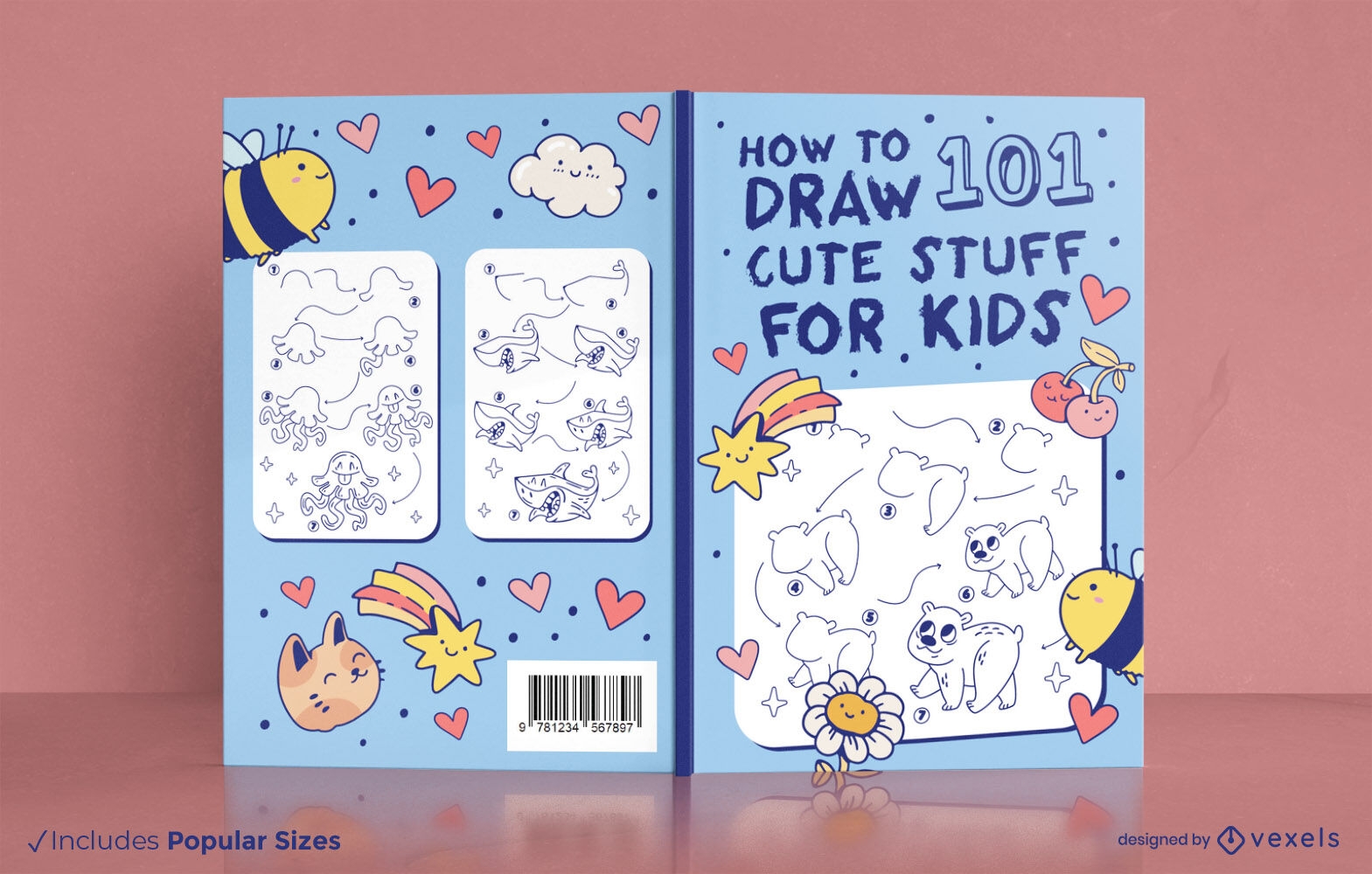 How to draw animals book cover design