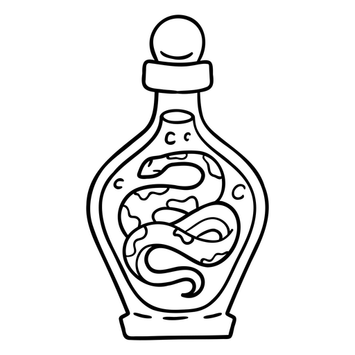 Ilustração intrincada de cobra em uma garrafa Desenho PNG