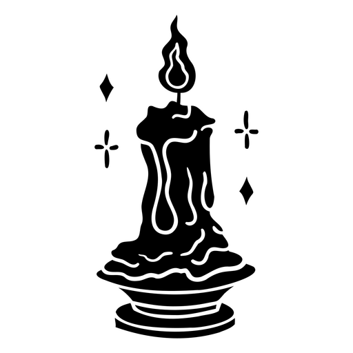Ilustração elegante de vela pingando com detalhes brilhantes Desenho PNG