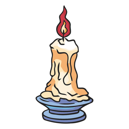 Künstlerisches Illustrationsdesign für schmelzende Kerzen PNG-Design