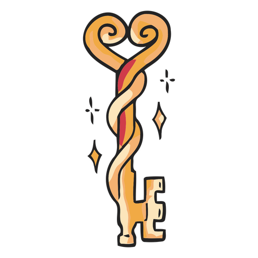 Skurrile herzförmige Schlüsselillustration PNG-Design