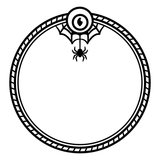 Design de moldura circular em forma de teia de aranha assustadora Desenho PNG