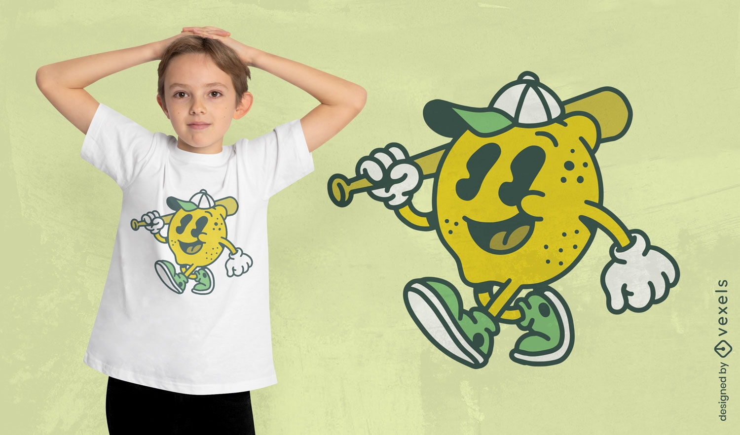 Lemon baseball player t-shirt design