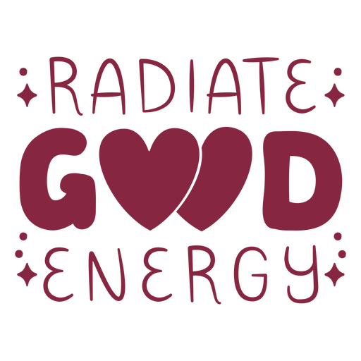 Logotipo de buena energía irradiada. Diseño PNG