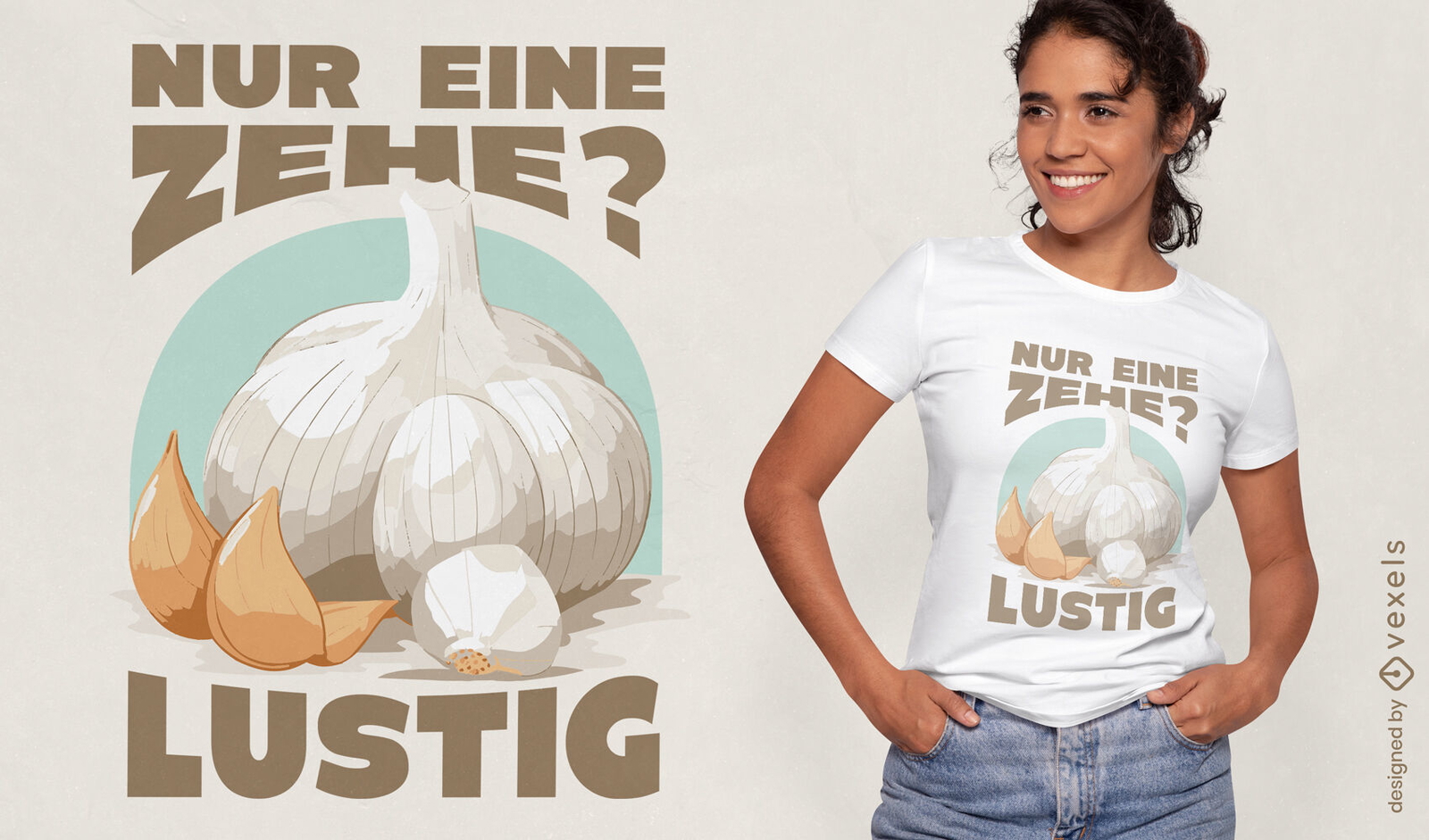 Diseño de camiseta de ajo para cocinar.