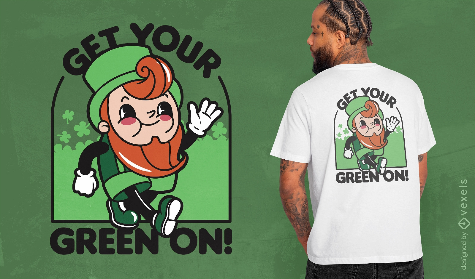 Cartoon leprechaun t-shirt design