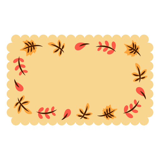 Tischkarte mit Herbstblättern PNG-Design