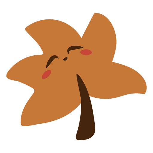Brown leaf with a smile on it PNG Design