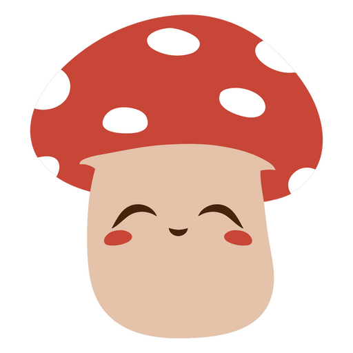 Cute mushroom with polka dots on its face PNG Design