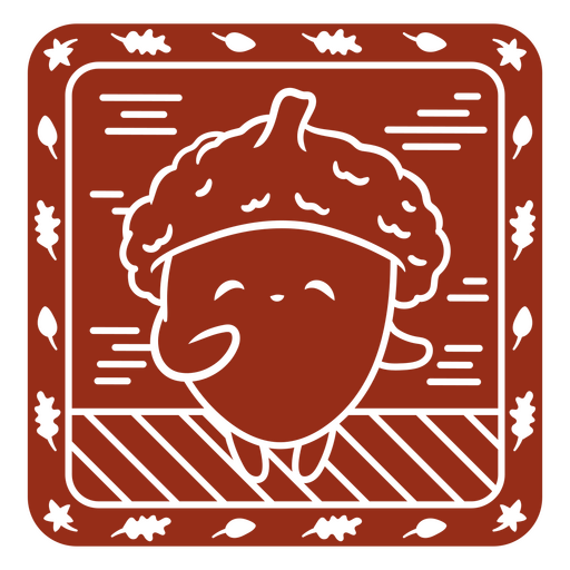 Icono de bellota kawaii Diseño PNG