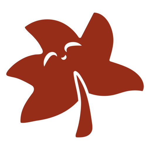 Red leaf with a smiley face on it PNG Design