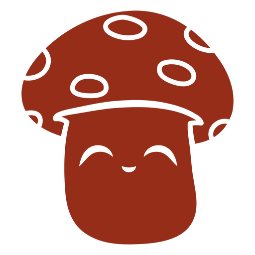 Red mushroom with a smile on its face PNG Design