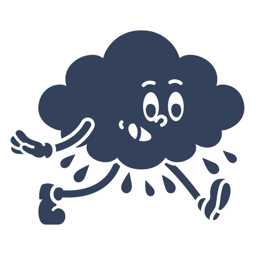 Cartoon cloud running PNG Design
