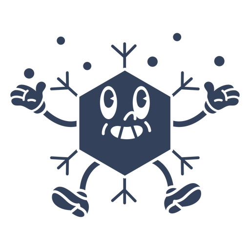 Cartoon snowman with his arms outstretched PNG Design