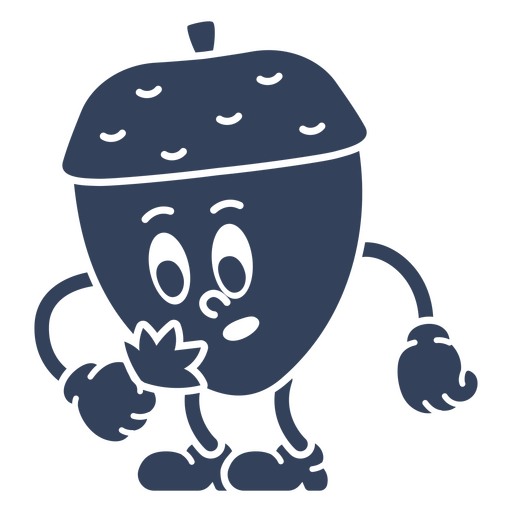 Cartoon character holding an acorn PNG Design