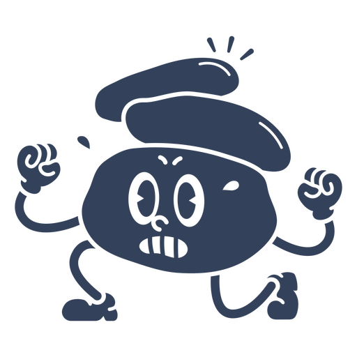 Zeichentrickfigur rennt mit erhobenen Händen PNG-Design