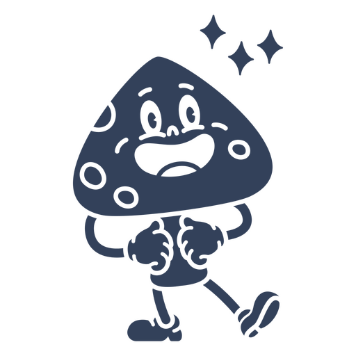 Cogumelo de desenho animado com uma estrela na cabeça Desenho PNG