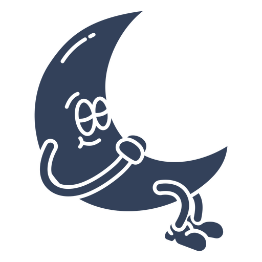 Luna de dibujos animados durmiendo  Diseño PNG