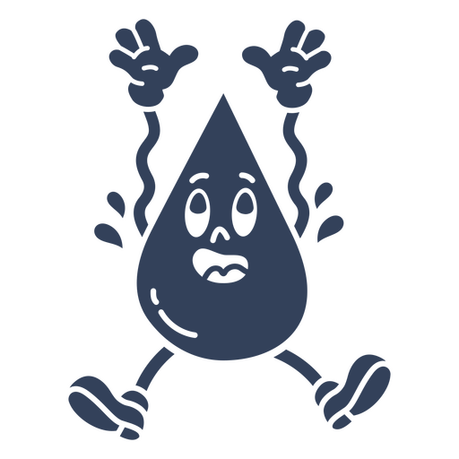 Gota de agua de dibujos animados Diseño PNG