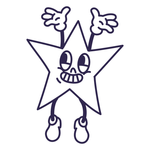 Verspieltes Star-Charakter-Design PNG-Design
