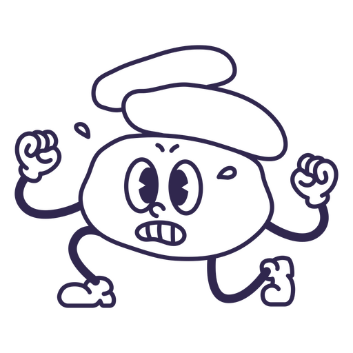 Design de personagem de desenho animado divertido com pose de corrida Desenho PNG