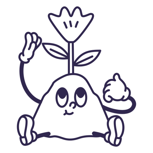 Wunderliche Pflanzencharakterillustration PNG-Design