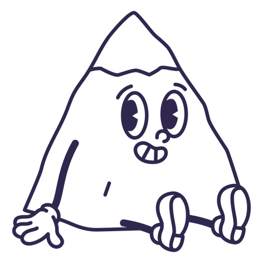 Design de personagem de desenho animado divertido de montanha Desenho PNG